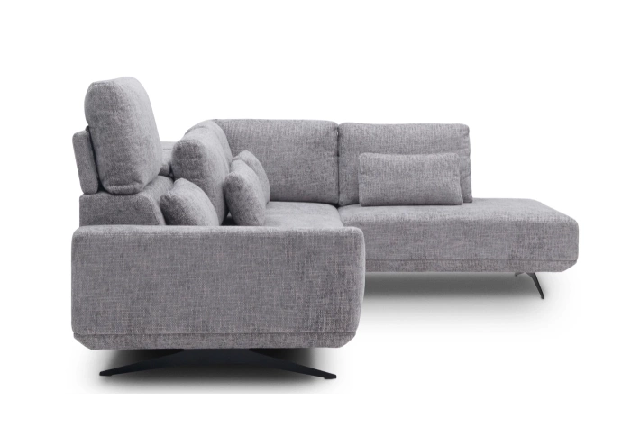 Miękki narożnik Misty Super Soft w układzie L – z elektrycznym wysuwem i regulacją zagłówków