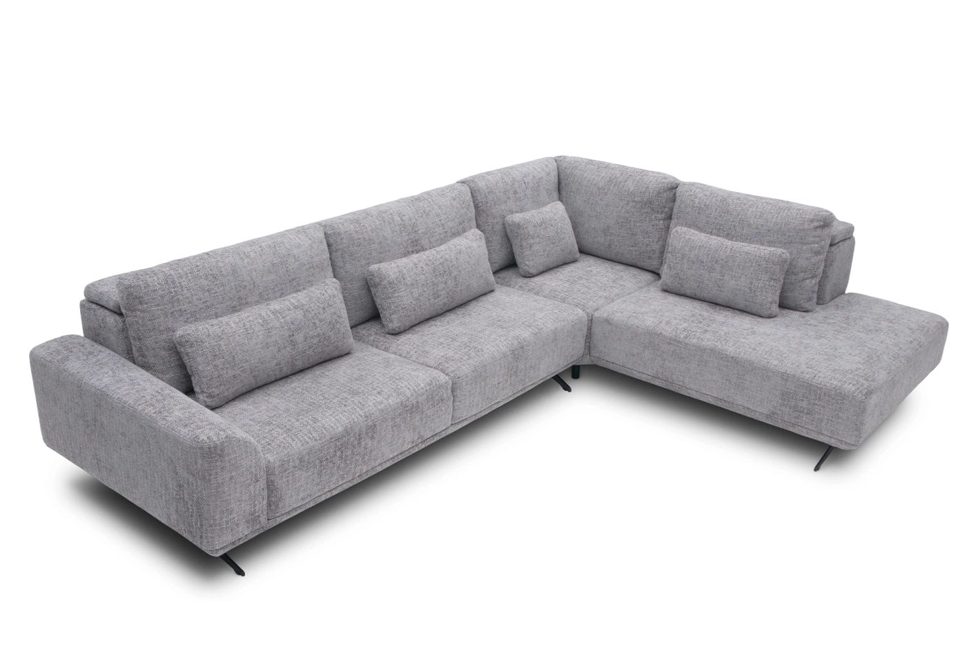 Miękki narożnik Misty Super Soft w układzie L – z elektrycznym wysuwem i regulacją zagłówków