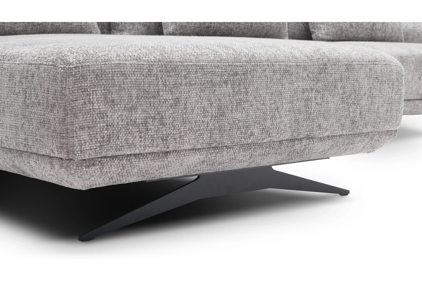 Miękki narożnik Misty Super Soft w układzie L – z elektrycznym wysuwem i regulacją zagłówków