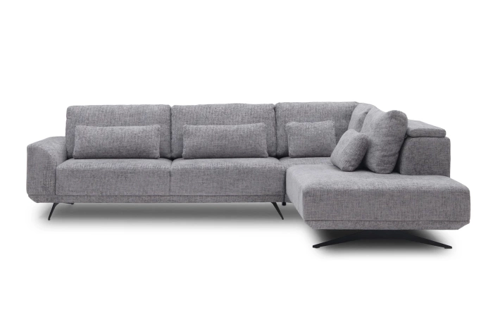 Miękki narożnik Misty Super Soft w układzie L – z elektrycznym wysuwem i regulacją zagłówków